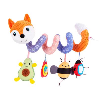 China Baby Soothing Jollybaby Customized Colorful Fox Spiral Toy Crib Stroller Hanging Animal Baby Toys for sale