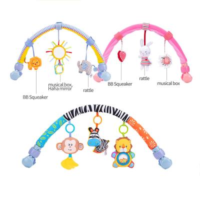 China Baby Animals Soothing Wholesale Crib Activity Toys Zebra Elephant Rabbit Plush Baby Hanging Toy for sale