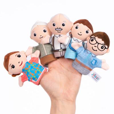 China Safety Mirror Jollybaby Plush Finger Puppet Family Dad Characters Plush Finger Puppet Human Puppet for sale