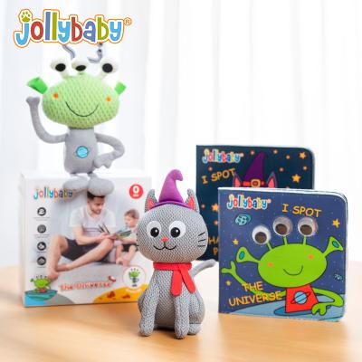 China 0 M+ Jollybaby Competitive Hot Selling Product Newborn Gift Hanging Ratchet Book Soft Plush Toy Set for sale