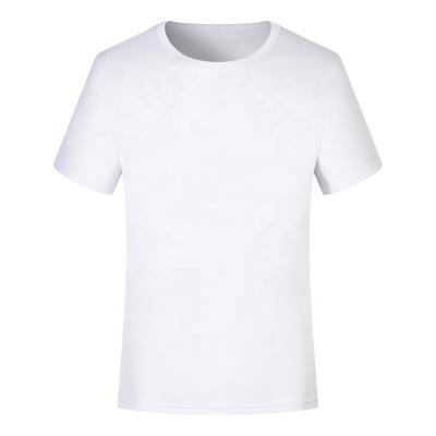 China Factory direct sale breathable 120g polyester stock white advertising T-shirts white men's unisex T-shirt T-shirt for sale