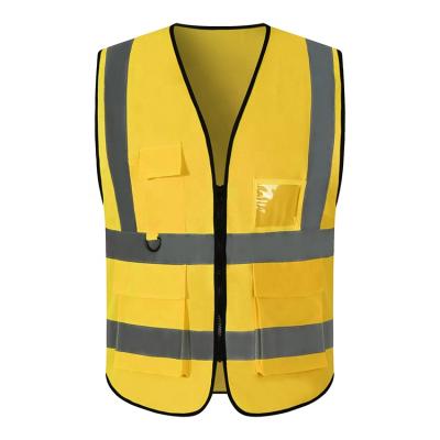 China Custom Made Various Light Yellow Reflective Reflective Running Shirt Vest Fashion Water Proof Vest Safety Reflective Vest Construction Safety for sale