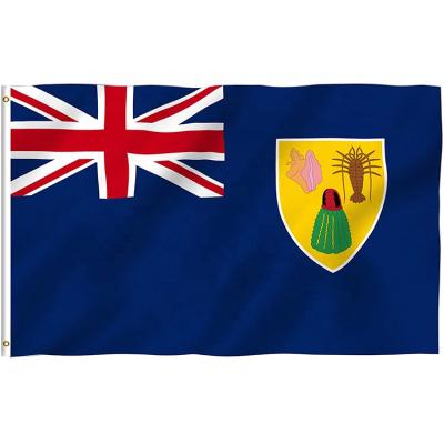 China Healthcare Institutes Super Quality 3x5 Ft 100D Islas Turcas y Caicos Flag Las Turks and Caicos Islands Outdoor Flag for sale