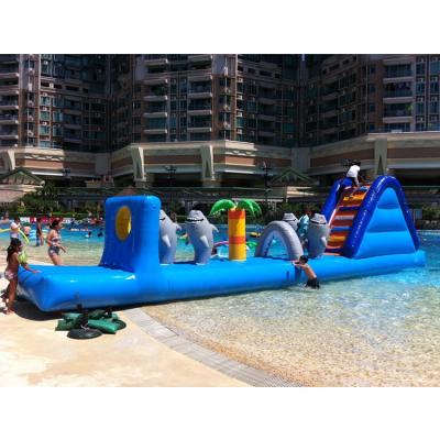 China commercial activities; Part of family; Birthday party ; rental company inflatable shark water obstacle course for sale/inflatable water obstacle for swimming pool for sale