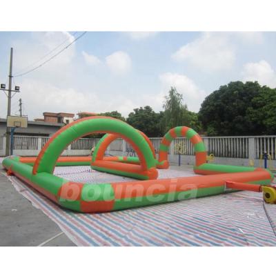 China 0.55mm PVC Tarpaulin Durable 0.55mm PVC Tarpaulin Inflatable Race Track For Zorb Ball Games for sale