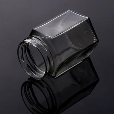 China CANDY 100ml 250ml 500ml Round Single Clear Flint Square Hexagonal Honey Jam Yogurt Glass Container Jar for sale