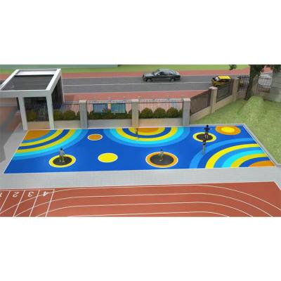 China Anti-UV Outdoor long in ground trampoline made of heavy duty rope net in soft surface of playground for sale