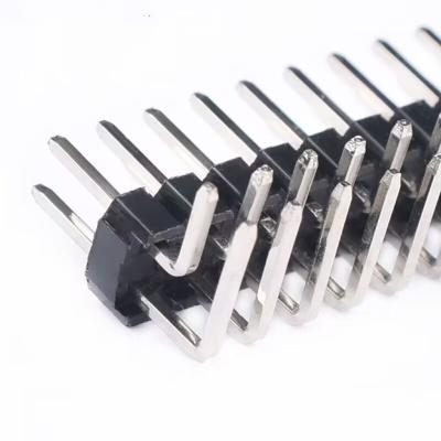 China PCB Single-Row Needle Double-Row Needle Black 2.0mm 1 x 40P Spacing Terminals 2 x 40P Straight/Curved Copper Bar Pins for sale