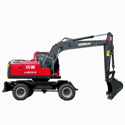 China Farm World Brand W2160W-9 16 Ton Medium Large Hydraulic Wheel Excavator With Matching Accessories for sale