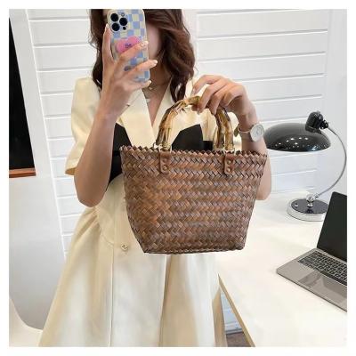 China Other Retro SY National Bohemian Vintage Handmade Handle Weave Handbag Beach Bag Hot Selling Bamboo Tote Hot Selling for sale