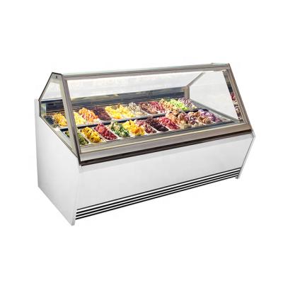 China Single-temperature Prosky 18 Plates Gelato Ice Cream Display Freezer Showcase Ice Cream Display Cabinet for sale