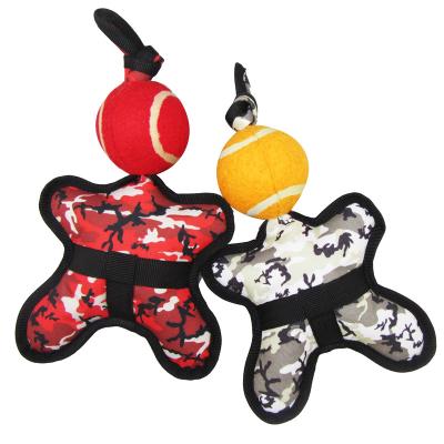 China Viable high quality pet doy oxford camouflage with baseball for dog play dog ​​toy for sale