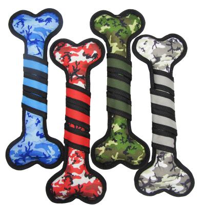 China Viable high quality pet doy oxford camouflage for dog play bone shaped dog toy for sale