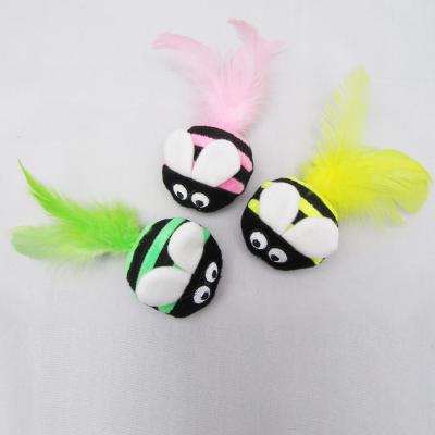 China Viable Pet Toy Cat Toy Bee Shaped For Cat Play With Canvas Material Plush Toy For Indoor Play for sale