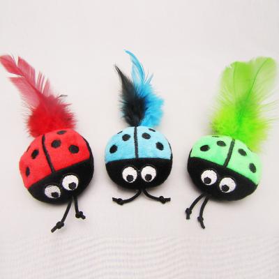 China Viable Pet Toy Cat Toy Insect Trained For Cat Play With Polyester Material Plush Toy For Indoor Play for sale