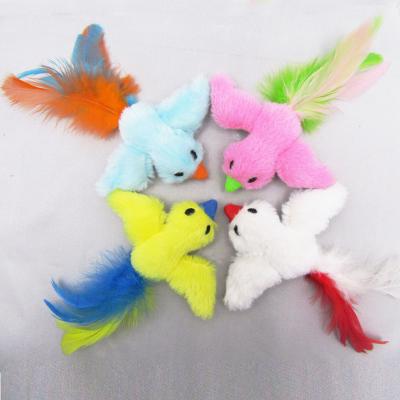 China Viable Toy Polyester Cat Toy Material Pet Bird Shaped With PP Cotton Inside For Indoor Play for sale