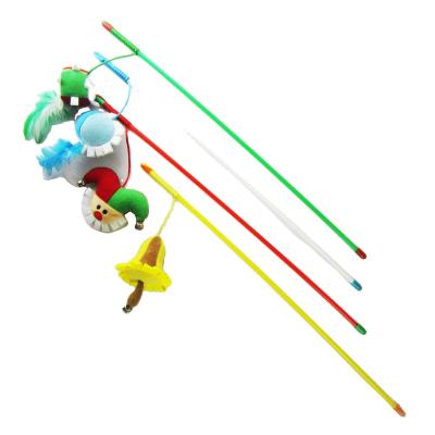 China Plastic Cat Viable Puzzle Toy Pet Stick With Polyester Material And Bell Cat Toy for sale