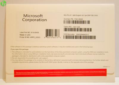 China Microsoft Software Windows 8.1 Pro Upgrade 64 X32 Bit OEM / Retail for sale