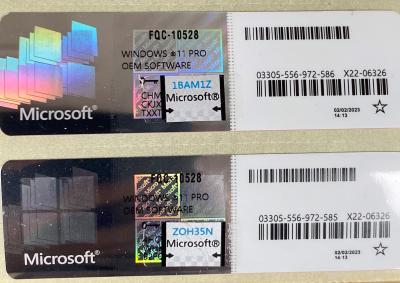 China New Version Windows 11 Professional Sticker FQC-10528 Online Activation License Label for sale