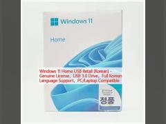 Windows 11 Home USB Retail (Korean) - Genuine License，USB 3.0 Drive，Full Korean Language Support，PC/Laptop Compatible