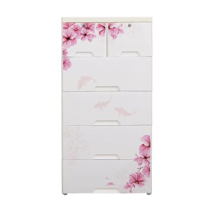 China New Style Sustainable Baby Cartoon Drawer Plastic Storage Cabinet for sale