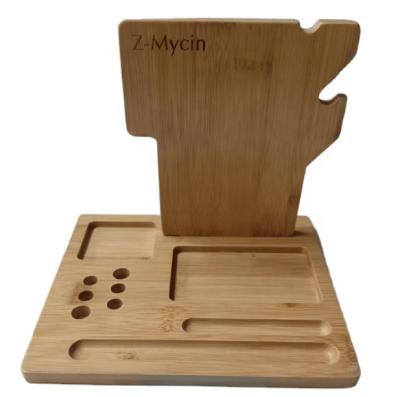 China Customized Eco-friendly Bamboo Desktop Organizer for Phone/Pen/Watch/Notebook/ Sticky Note LG-CC115 for sale