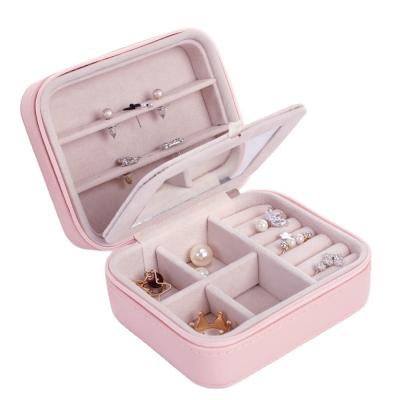 China Custom Jewelry Box Eco-friendly Leather Square Packaging Jewelry Box LG7179 Pu Velvet Leather Jewelry Box for sale