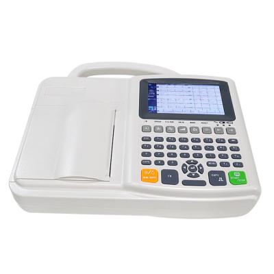 China Manual / Automatic Working Modes Medical Leads 12 Color Display 3 Channel Electrocardiograph ECG Machine for sale