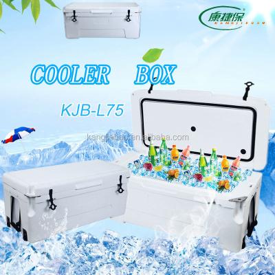 China Food and beverage industry cooler box KJB-L75 quick freeze plastic container ice chest for fishing. for sale