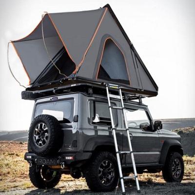 China Extended Aluminum Car Triangle Type 4 Person Outdoor Camping Auto Top Block Hard Shell Top Roof Tent for sale