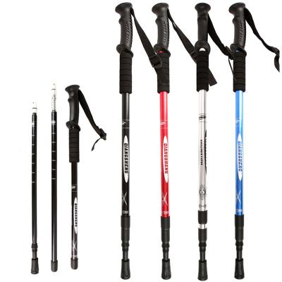 China Adjustable Folding Lightweight Aluminum Telescopic Shockproof Hiking Trekking Canes 135cm Canes Poles Poles for sale