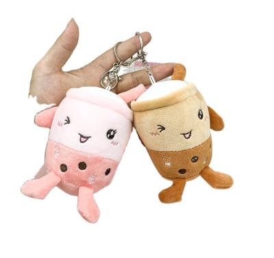 China Luxury Kawaii food cartoon personify lovely wink pearl milk bubble boba tea plush keychains for sale