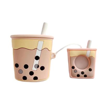 China For AirPods pro silicon 2022 3D soft cute cartoon boba pearl milk tea cup earphone case for airpods for sale