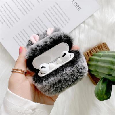 China Cute protective case plush fur conch protective carryiny black pink pink case for women for sale