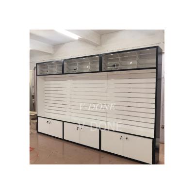 China Mobile MDF Display Counter Showcase Movable Store Showcase Display Stand Accessories for sale