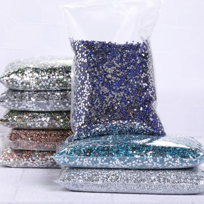 China Xiaopu New Arrival 33 Colors Shiny Resin 2022 Acrylic Rhinestone With Silver Bottom 2-6mm Non Hotfix For Garment Shoes DIY Decoration for sale