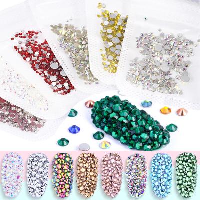 China Factory Price Diamond Shaped Rhinestone Flat Back Shinning Glass Rhinestones Crystal Nail Rhinestones Flat Back K9 For Nail Art for sale