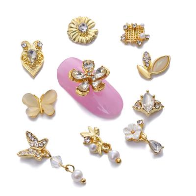 China All Kinds Of Arts And Crafts Clothingand DIY Xiaopu New Design Alloy Handmade Nail Art Crafts With ABS Bead And Crystal For Nail Art Garments DIY Decoration Accessories for sale