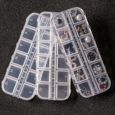 China Xiaopu New Style Rhinestone Transparent Clear Mini Nail Art Plastic Empty Jar Case Simple Plastic Storage Case For Nail Art Beads Case for sale