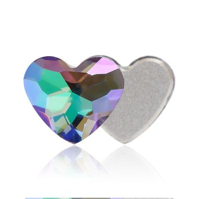 China Flatback Xiaopu Fancy Heart Shaped Flatback Big Size 8 Colors k9 Colors Glass Crystal Stone Jewelry Finding Making Crafts Rhinestone Accessories for sale