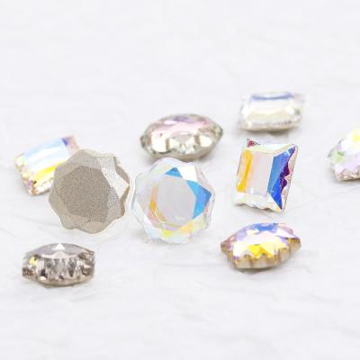 China Newest Pointback Xiaopu pointback magic mirror series shaped stones k9 crafts crystal glass press on nail art supplies deco rhinestones for sale