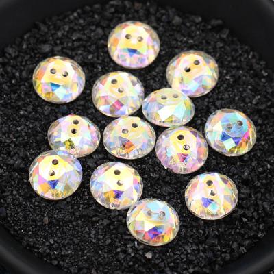 China Viable Colors Crystal Glass Stones AB Glass Button Two Button Sewing Crystal Low MOQ K9 For Apparel for sale