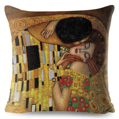 China Anti-Static Home Living Room Decor Pillow Cover Sofa Couch Luxury Art Oil Portrait Painting Wholesale Vintage Pillow Cases for sale