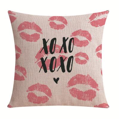 China Lip Print Couch Pillow Cushion Cover and Wholesale Custom Living Room Anti-Static Sofa Pillow Cushion Cover Pillow Cases for sale