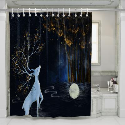 China Factory Customized Durable And Mildewproof Thick Waterproof Peach Shower Curtain Bathroom Curtain for sale