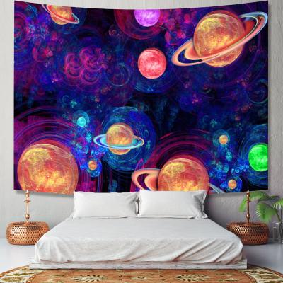 China Lovely Decoraion New Design Colorful Fantasy Planet Home Decor Printing Wall Tapestry Factory Customize Rich Colors Wall Hanging Cloth for sale