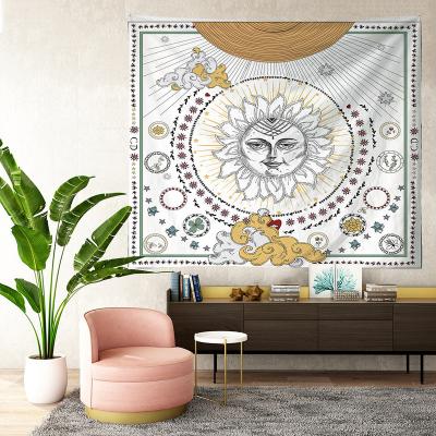 China Beautiful Factory Custom Cheap Decorative Tapestry Mandala Wall Hanging Tapestry Moon Digitally Printed Decoraion And Sun Pain Polyester for sale