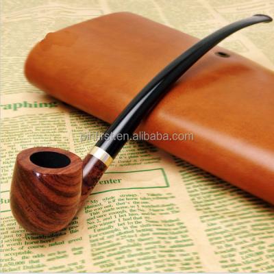 China Rosewood Long Type Bent Handle Smoking Pipe Wooden Tobacco Pipe For Smoking Pipe for sale