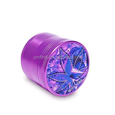 China Premium Purple Metal Grinder With Weed Design Tobacco Aluminum Metal Herb Grinder for sale