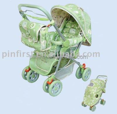 China Alloy Fashion Green Cute Soft Baby Folding Stroller Infant Stroller for sale